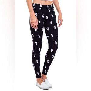 Tipsy Elves Ghost Halloween Black & White Leggings Small Spooky Fun